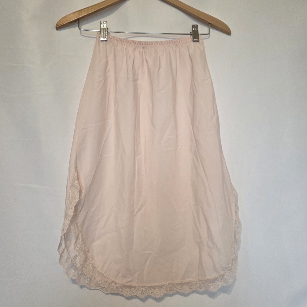 Vintage Barbizon Pink Lace Half Slip Nylon Blend Size S